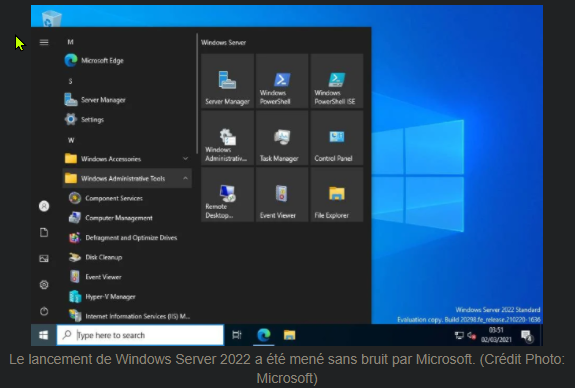 Microsoft lance discrètement Windows Server 2022